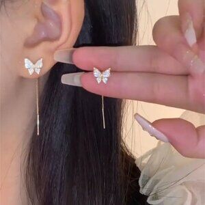 2pcs/pair Vibrant Butterfly-Shaped Earrings – Trendy Daily Accessories for Girls